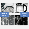 hard water limescale on shower screen and in kettle